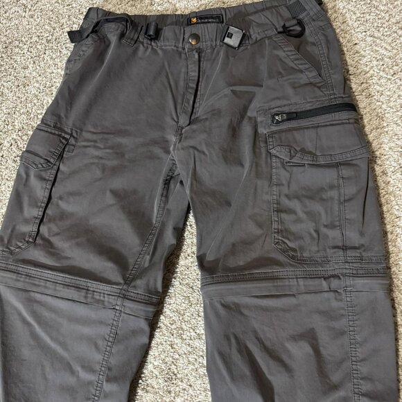 BC Clothing Co Pants Mens Large Gray Convertible Cargo Hiking Zip Off - Picture 3 of 9